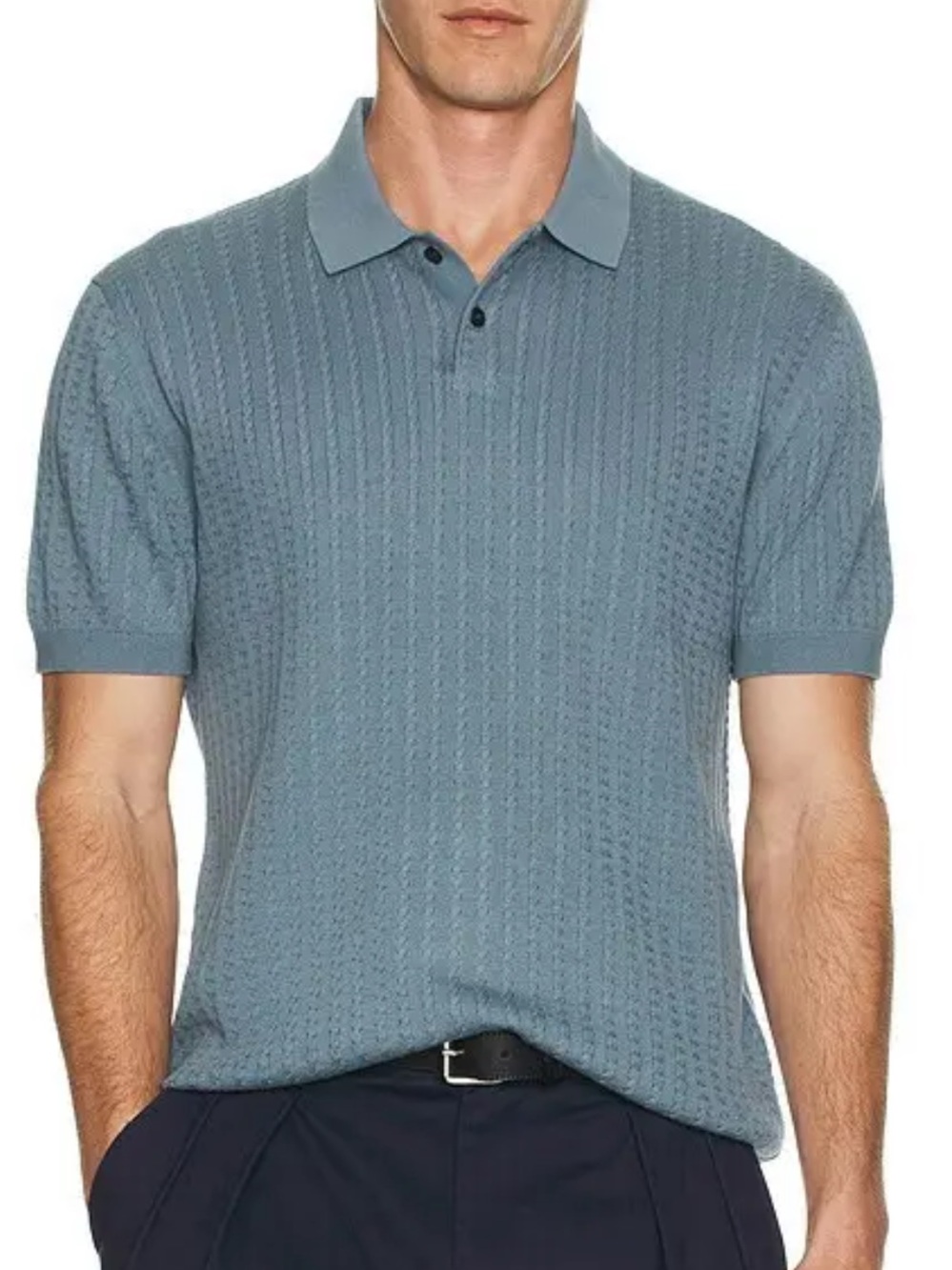Theory 100% Cotton Cable Knit Polo